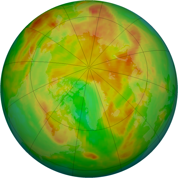 Arctic ozone map for 25 May 1985